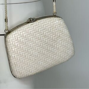 Vintage Crossbody White Bag‎ With Clasp